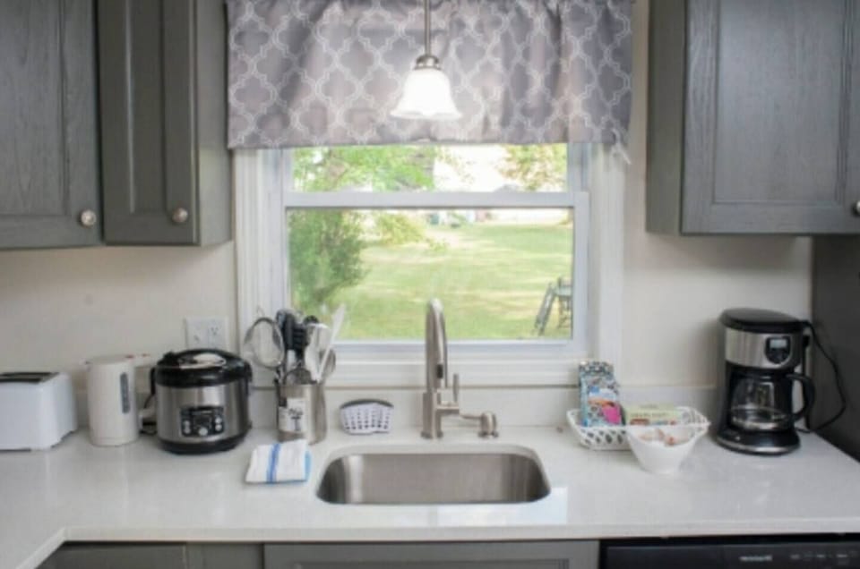 Kitchen with view of vast backyard - Main Level