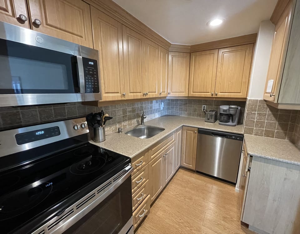 Kitchen with GE appliances