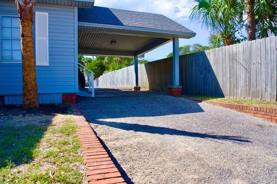Private driveway and covered carport.  Plenty of parking space!