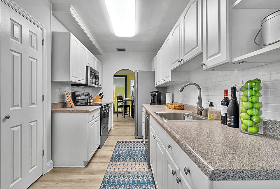 Our galley kitchen is sort of the heart of the home--the central pipeline