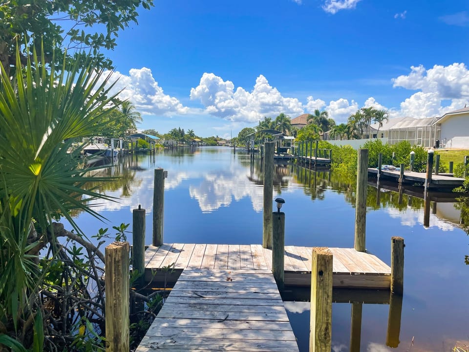 View from our private dock. Water access to Port Charlotte Harbor