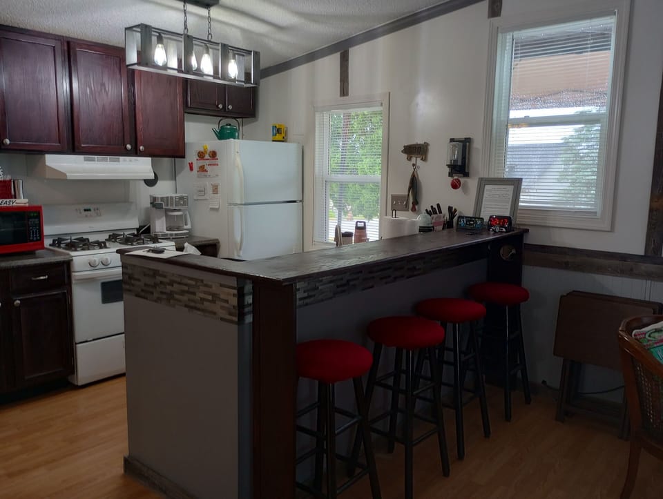 Bar and Kitchen with our new windows for a greater view.