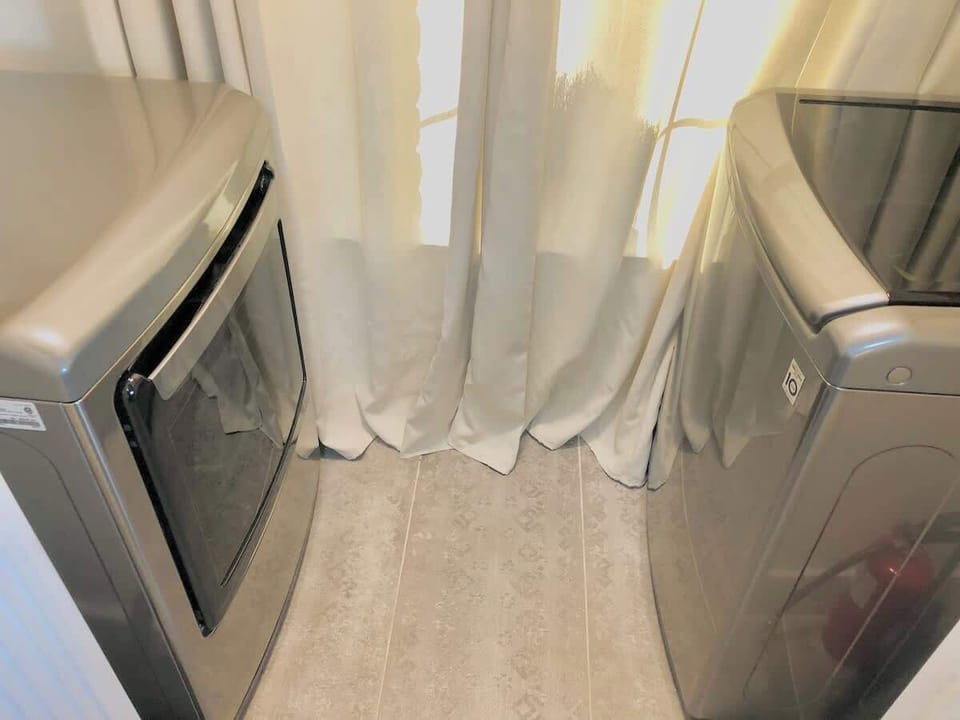 Take advantage of packing less clothes and use our complimentary full sized washer and dryer and free laundry detergent. We have thought of every convenience! 