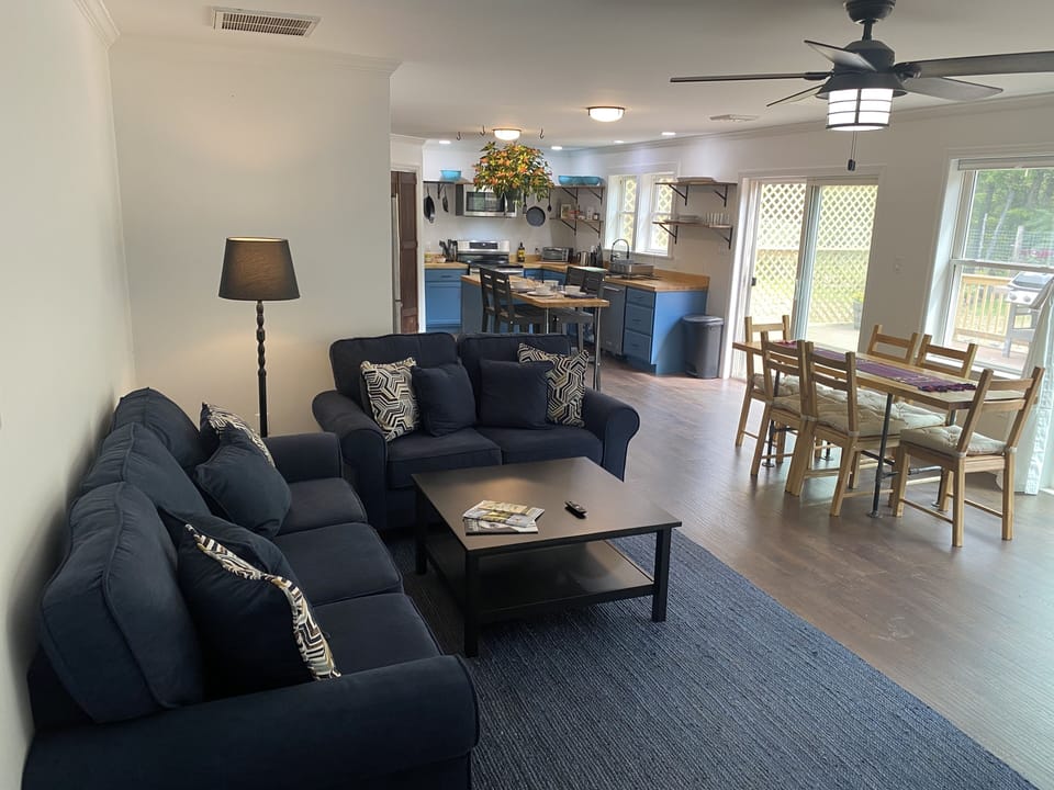 Living room and dining area