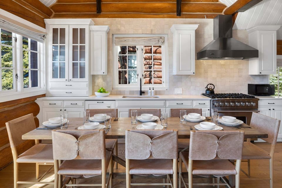Fully remodeled chef's kitchen featuring a gas Viking stove and every tool you need for cooking with ease.