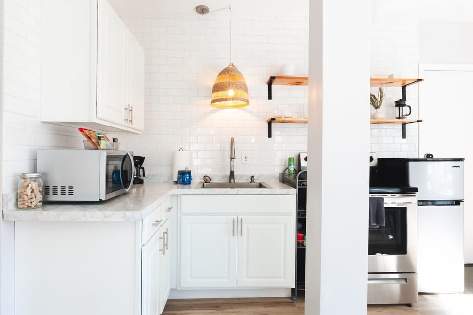 Stocked with supplies to start your stay as well as additional cleaning supplies located under the kitchen sink