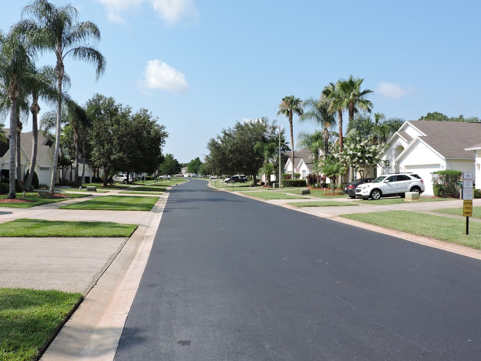Villa is on a tree lined drive