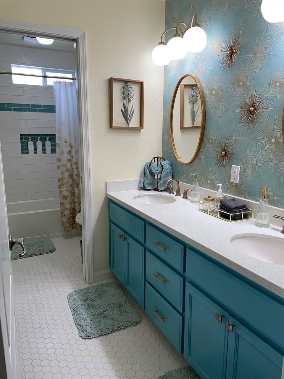 Shared bathroom was recently renovated. 