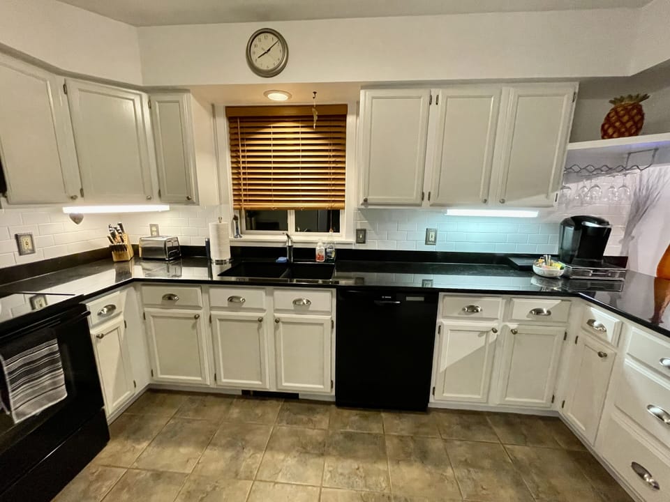 Fully stocked kitchen with everything  you need.