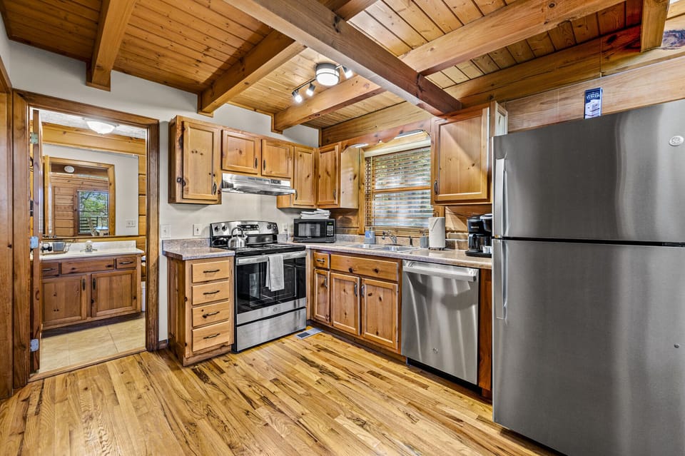 Kitchen with all the basic items to make a home cooked meal.