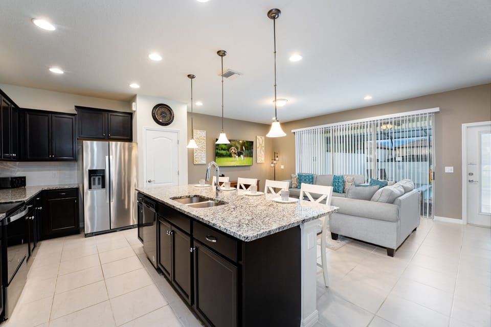 Kitchen overlooking the dining room