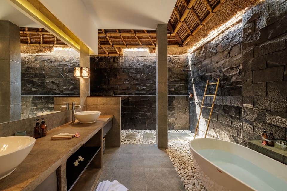 Dedari Villa | Bathroom | Free toiletries, hair dryer, bathrobes, slippers