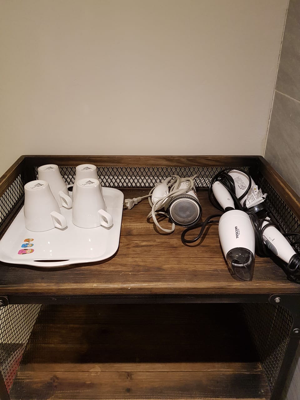 Shower, free toiletries, hair dryer, slippers