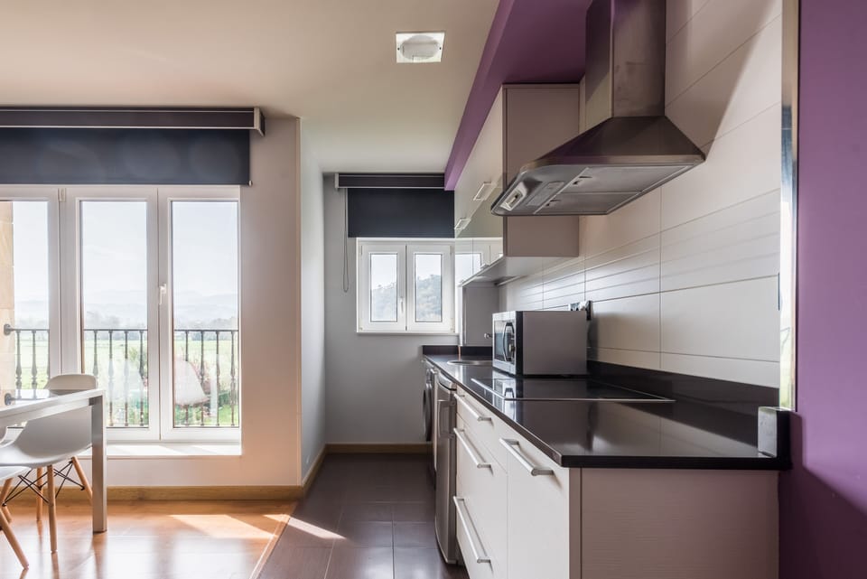Mini-fridge, microwave, stovetop, toaster