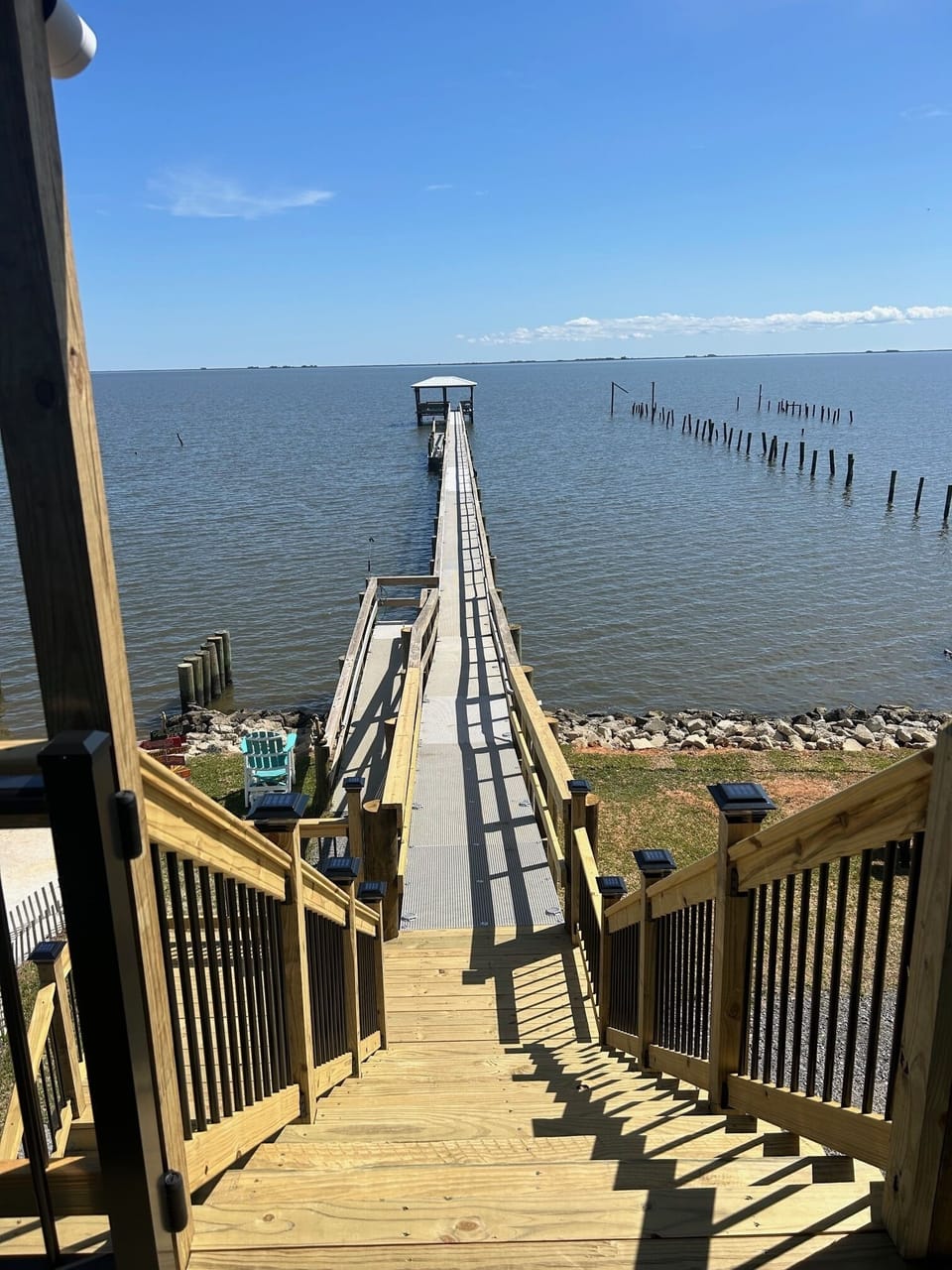 Back Steps and ramp from back porch to pier