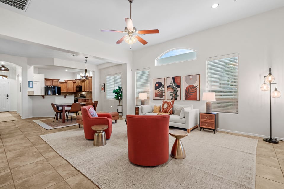 Living room + dining room