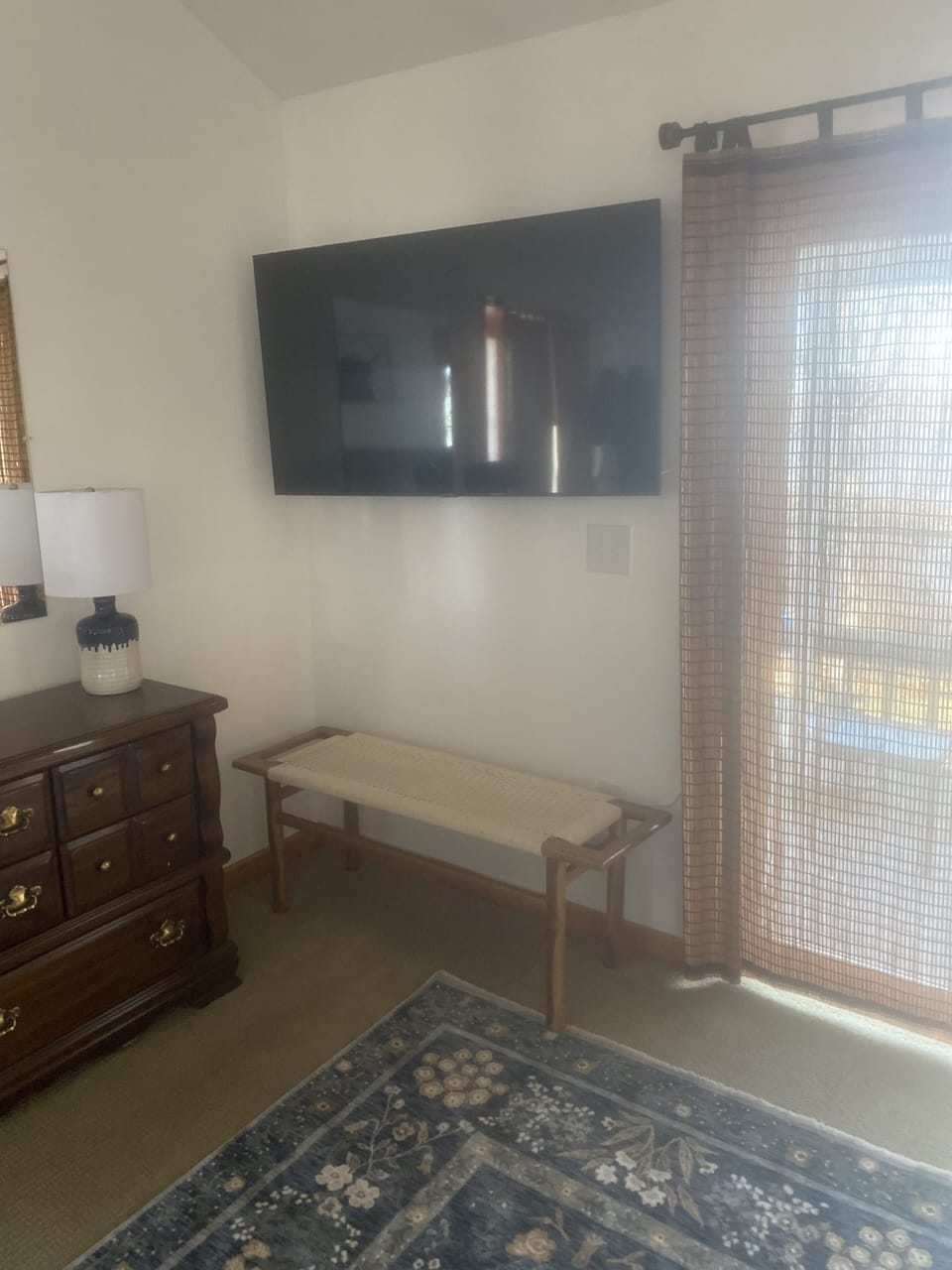 Main bedroom flat screen tv.