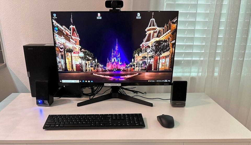 Downstairs Computer Station with HD Webcam. High Speed Internet Connection.