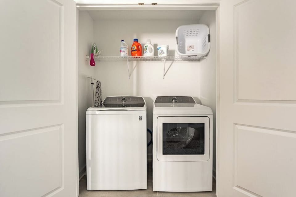 Upstairs laundry room.  High end washer and dryer.