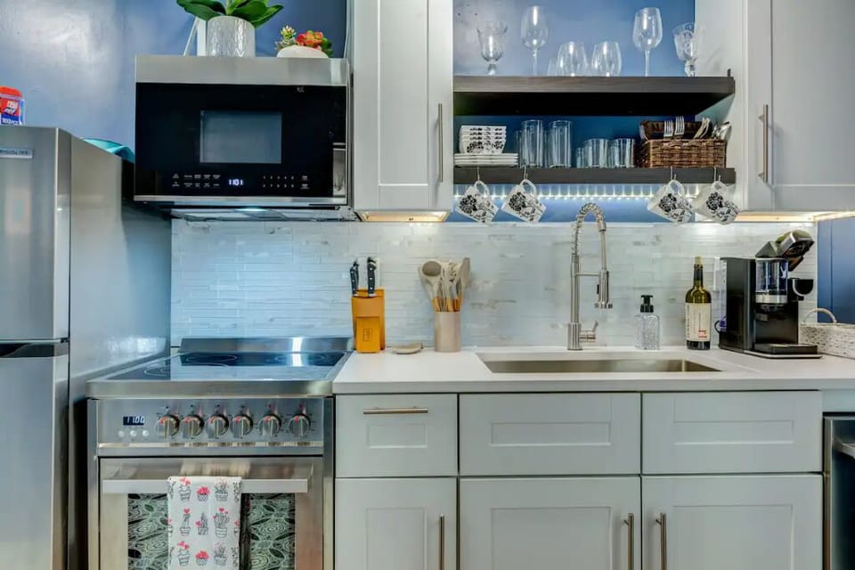 Fully equipped kitchen with everything needed to cook in