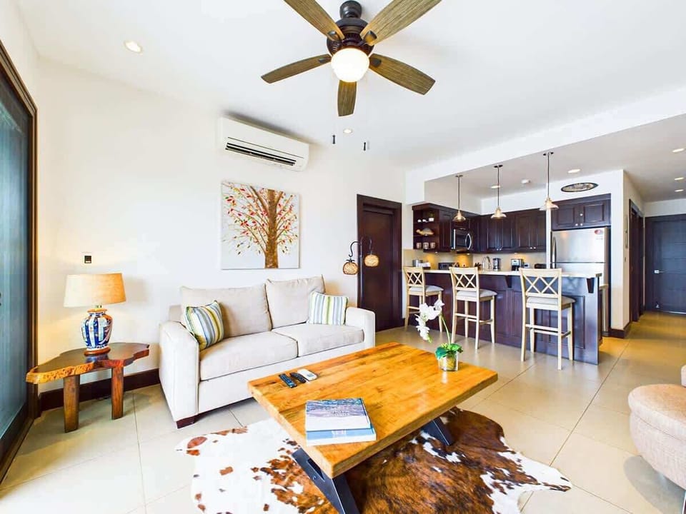 Living area with comfortable sofa