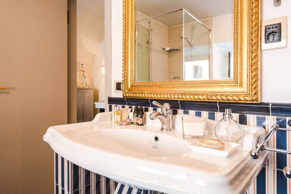 Suite | Bathroom | Shower, hydromassage showerhead, designer toiletries, hair dryer