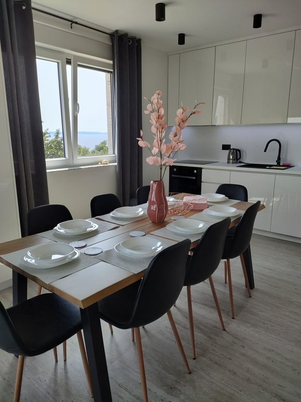 Spacious kitchen with dining space