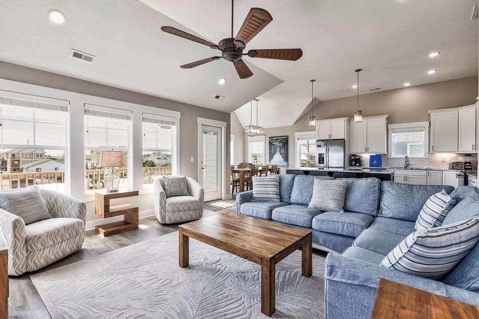 Top-Level Living Room with Deck Access