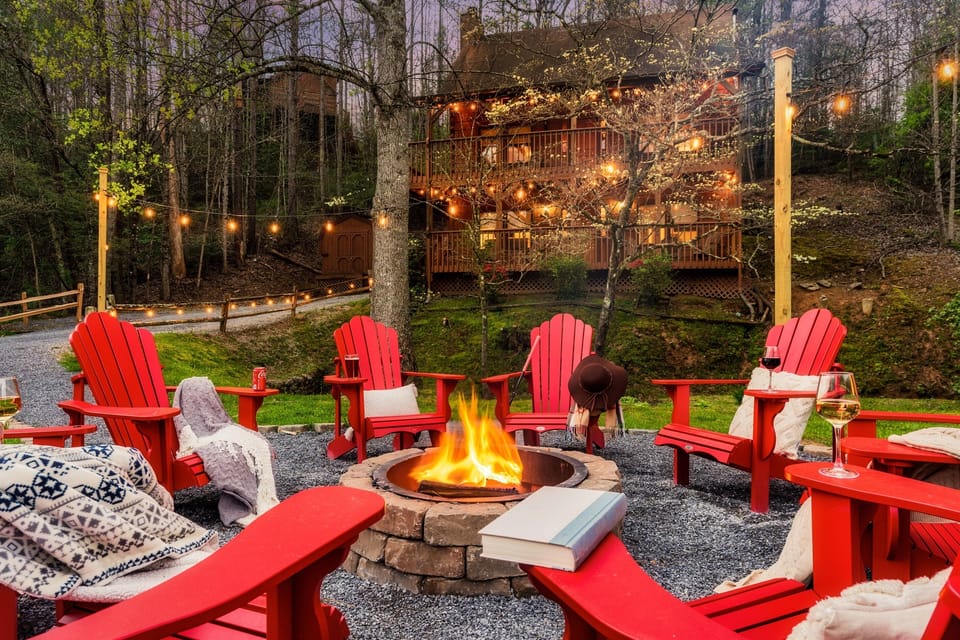 After a nice hike in the smokies, sit back and relax by the fire.