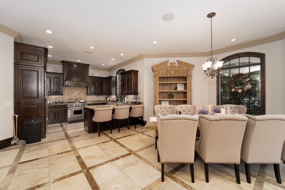 Dining area and kitchen