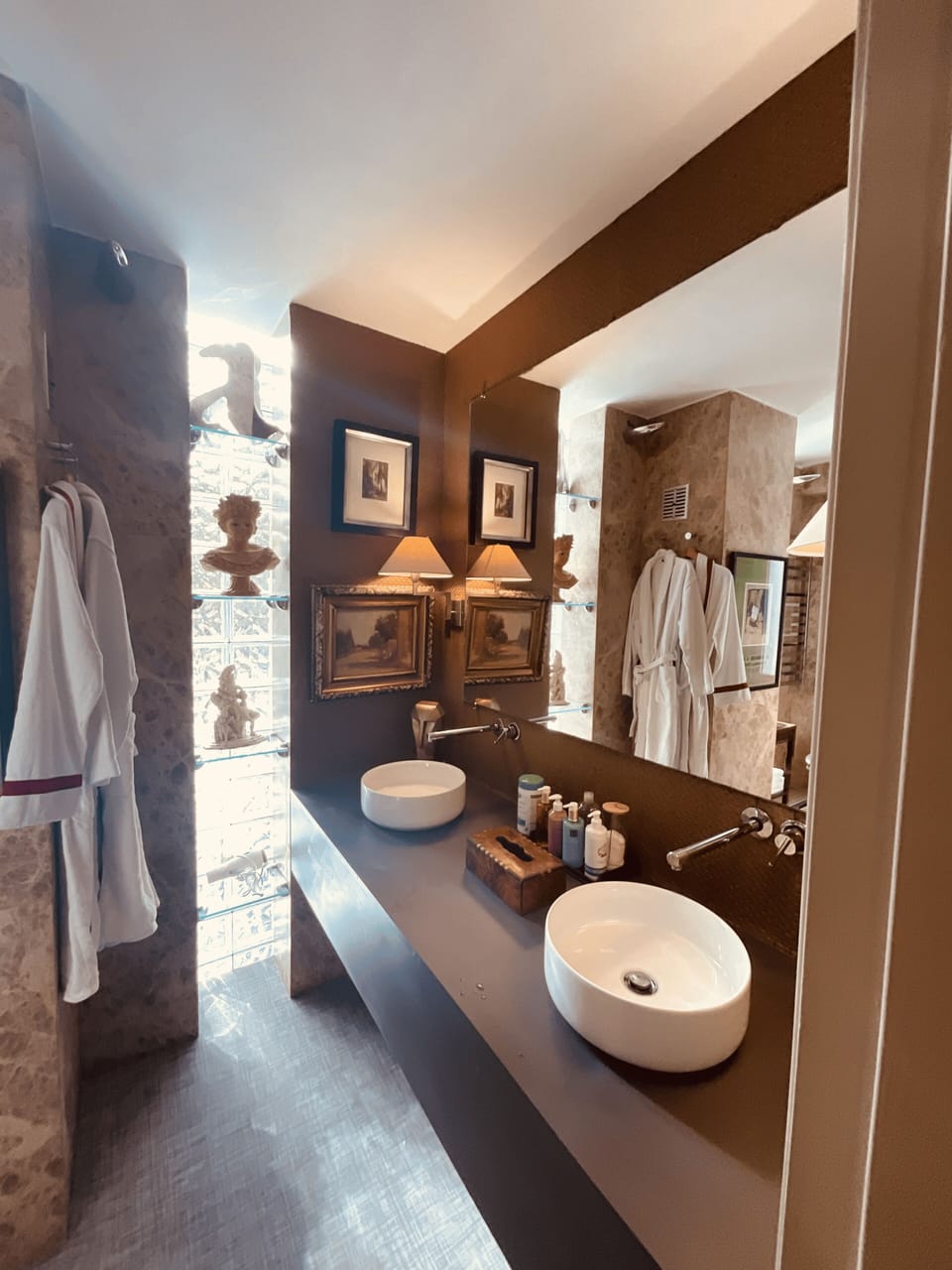Master suite | Bathroom | Shower, rainfall showerhead, designer toiletries, hair dryer