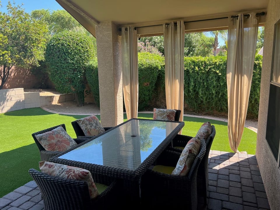 Shady covered patio