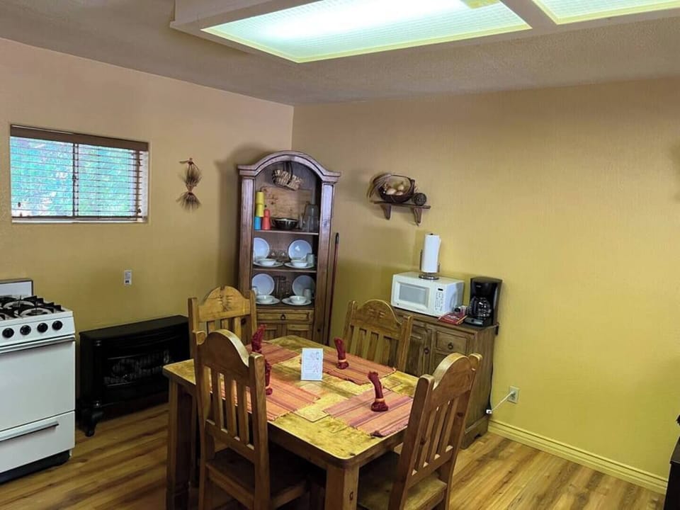 Dining table easily seats 4.