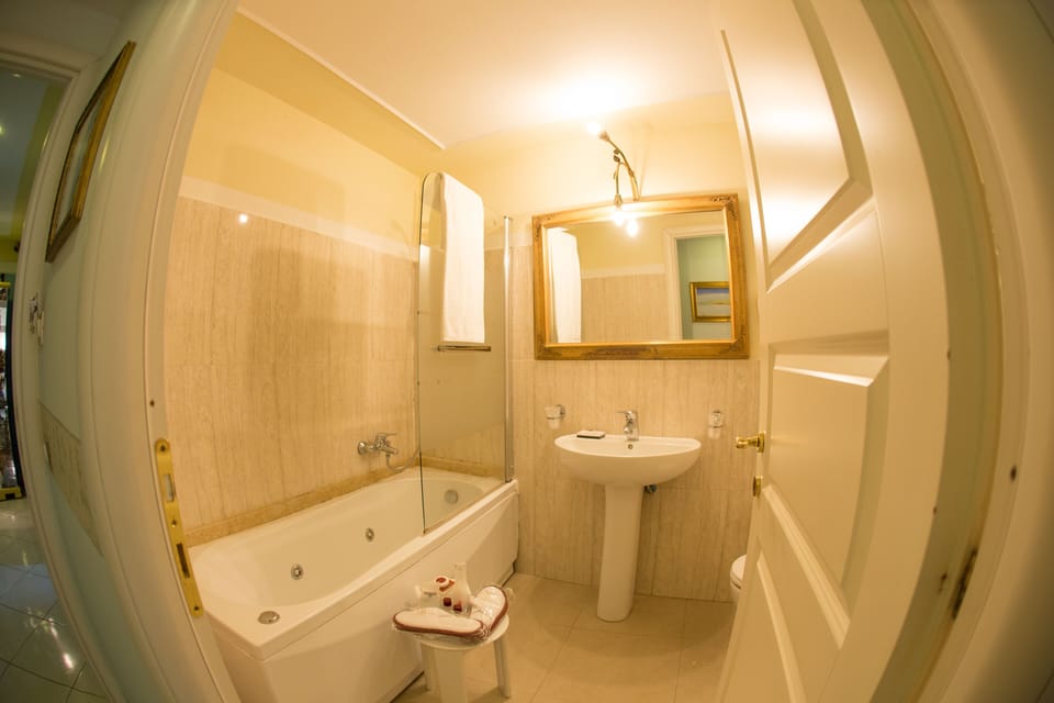 Free toiletries, hair dryer, bidet, towels
