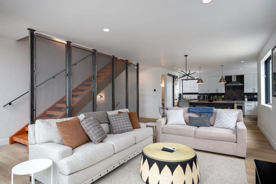 Two full size couches allow enough room for everyone to sit comfortably