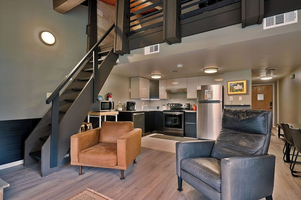 Fairly steep stairs to the loft which has extra sleeping for kids and the arcade game console