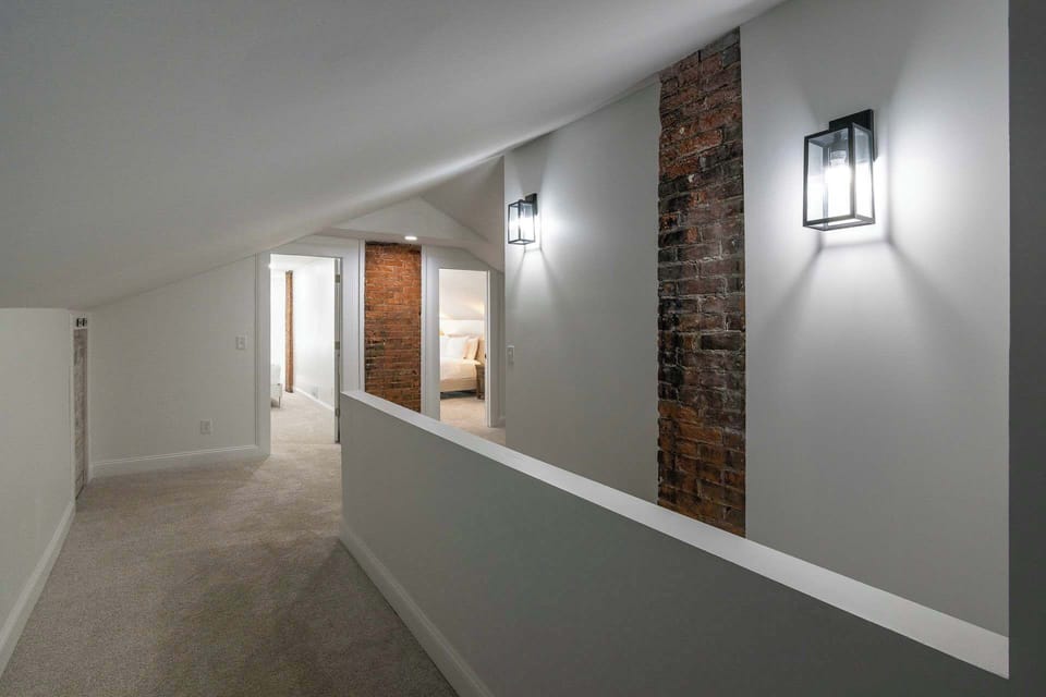 Hallway with Brick Accent