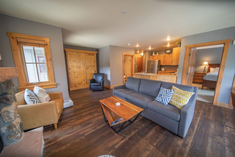 New wood flooring and furniture