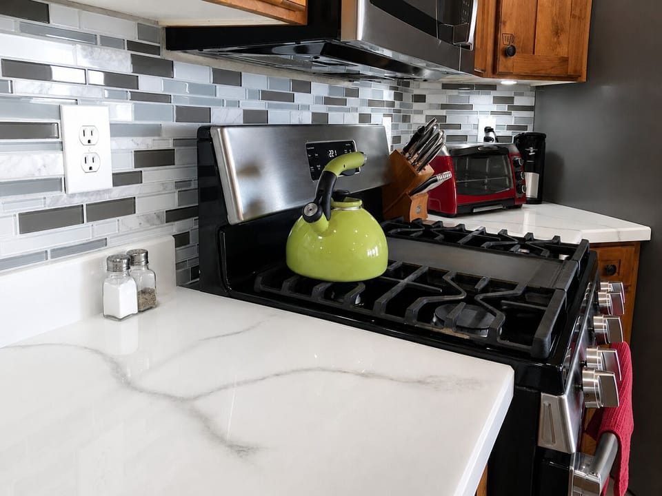 Fully equipped kitchen for preparing family meals