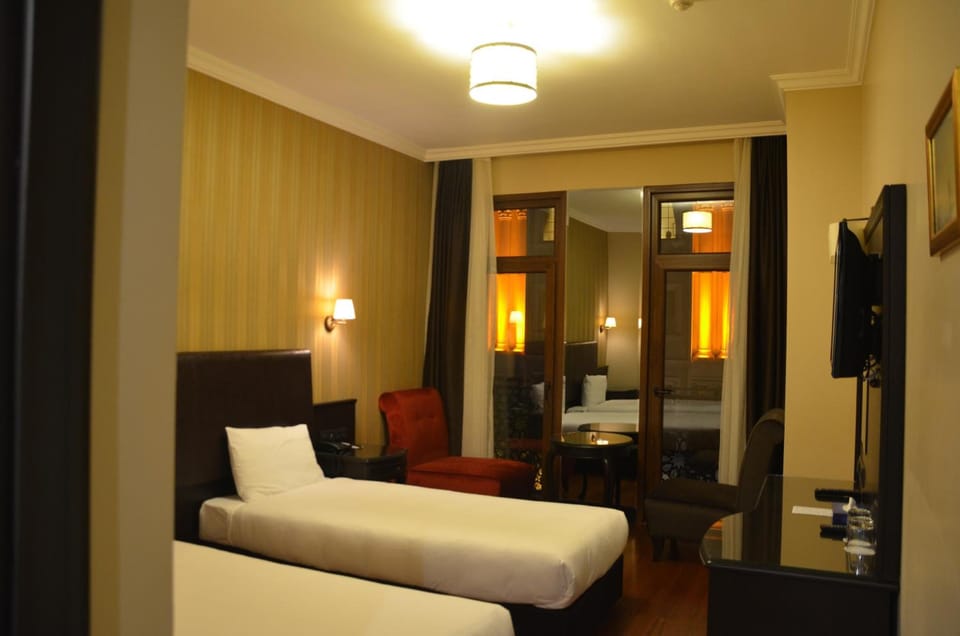 Standard Twin Room | Minibar, in-room safe, desk, blackout drapes