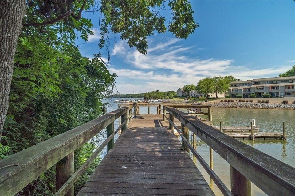 Large rustic pier to dock and boat slip