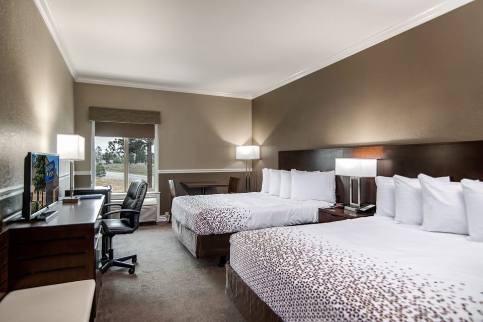 Standard Room, 2 Queen Beds, Pets Not Allowed | In-room safe, desk, blackout drapes, iron/ironing board