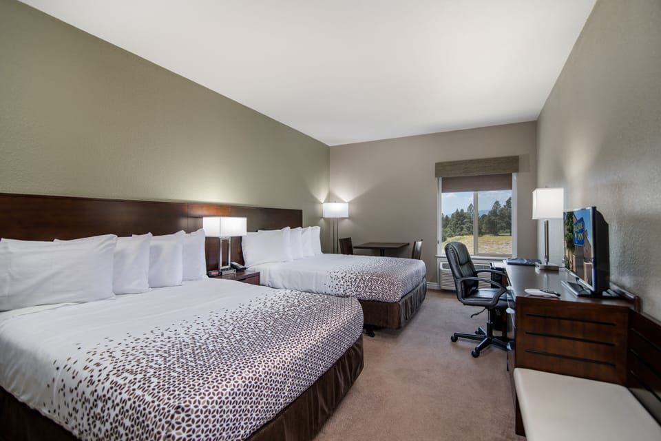 Standard Room, 2 Queen Beds, Pets Not Allowed | In-room safe, desk, blackout drapes, iron/ironing board