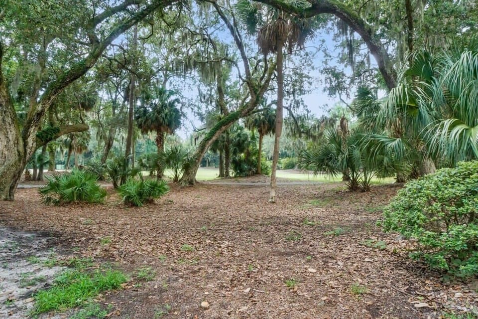 Backyard Nestled Up to The Shipyard Golf Course