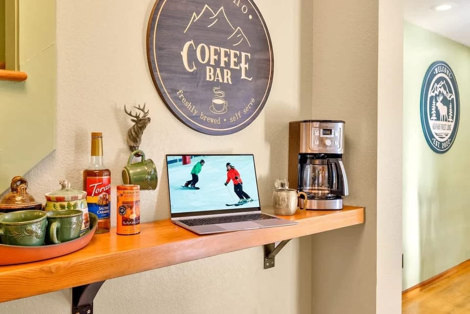 Start your day with a fresh pot of coffee and add your favorite additions at our coffee bar.