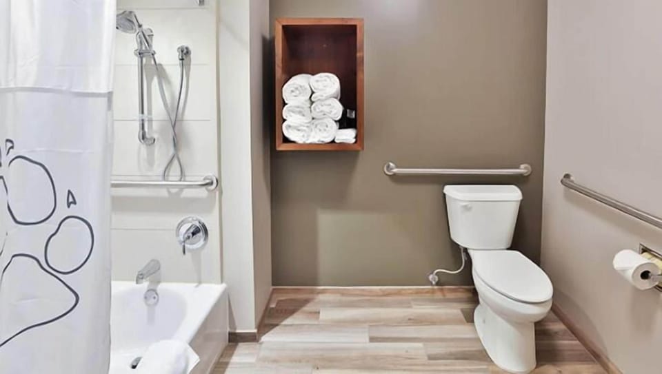 Double Queen Suite Accessible | Bathroom | Combined shower/tub, free toiletries, hair dryer