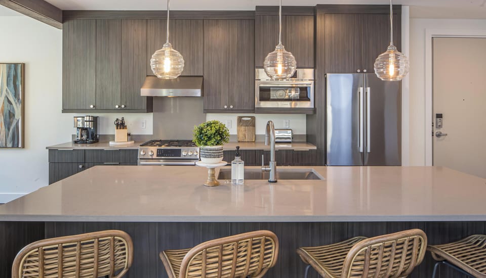 Kitchen with Bar Seating for 4