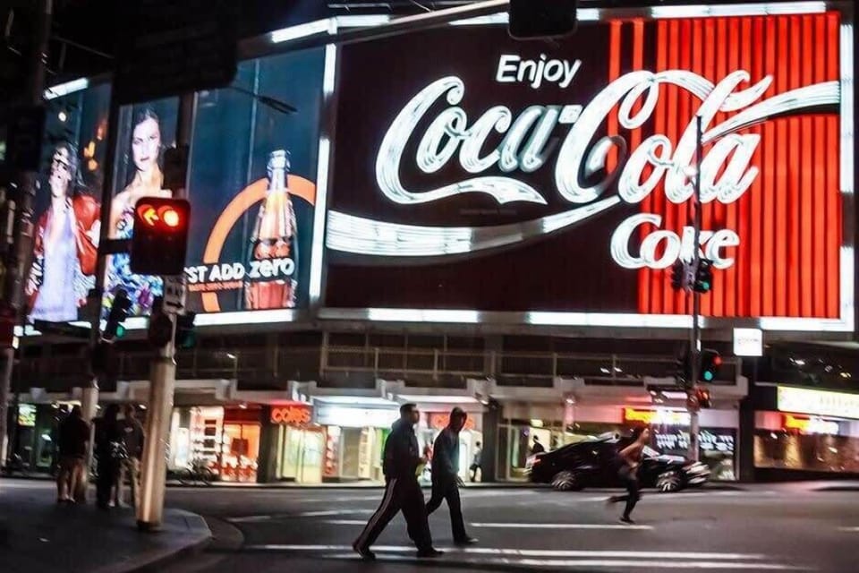 The famous Coca Cola sign is a five minute walk