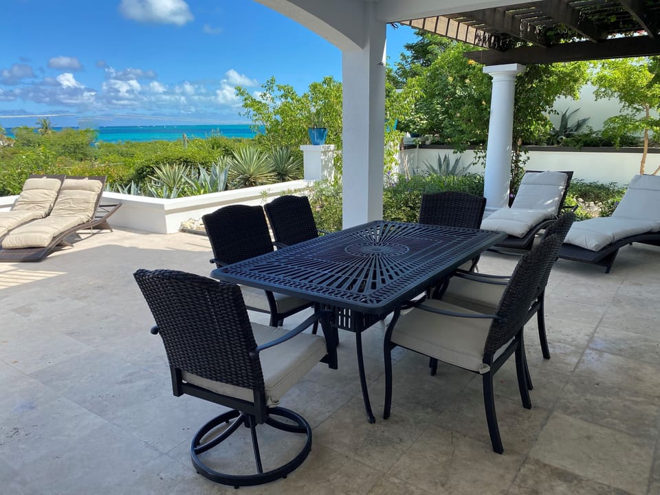 Poolside dining and lounging