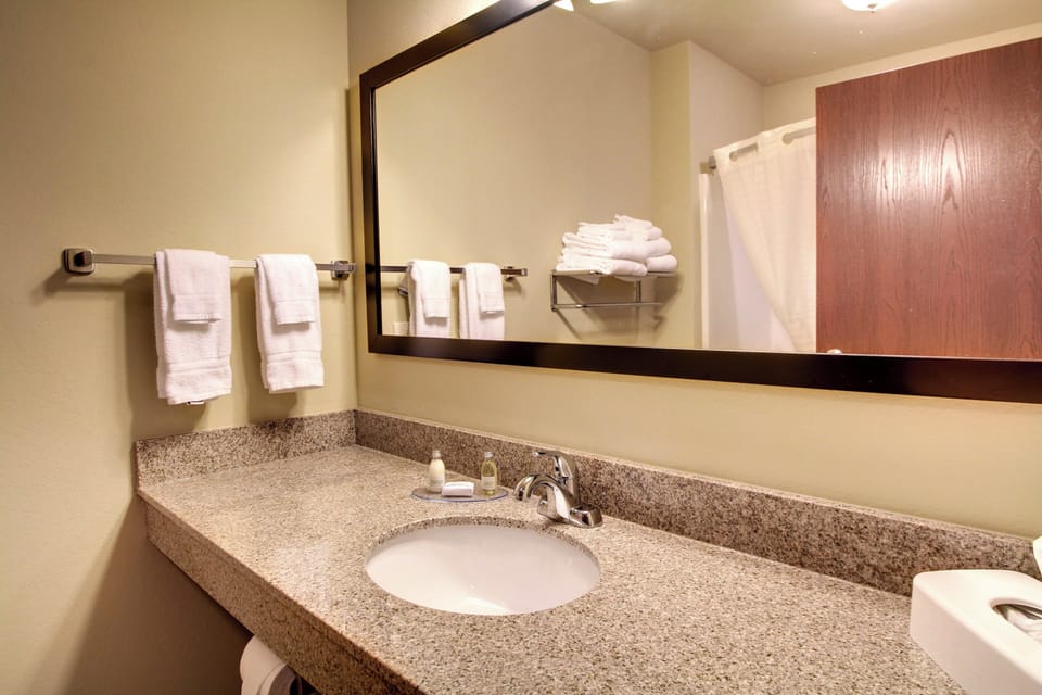 Free toiletries, hair dryer, towels